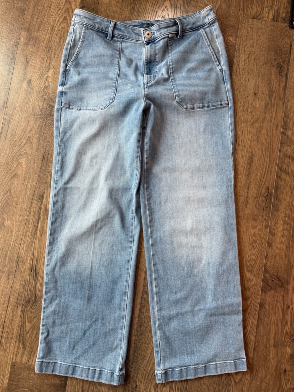 J. Jill Denim High-Rise Wide Leg Women's 12 Light Wash Comfort Preppy Stretchy